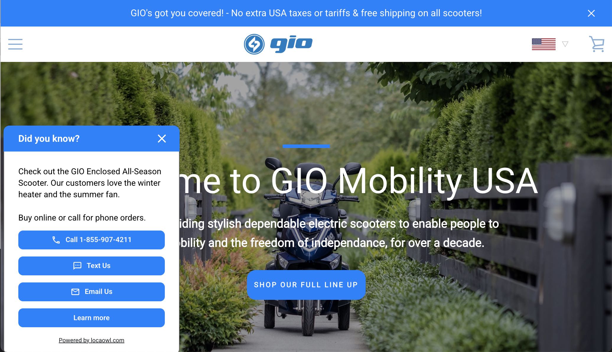 LocaOwl sidebar example for ecom shop